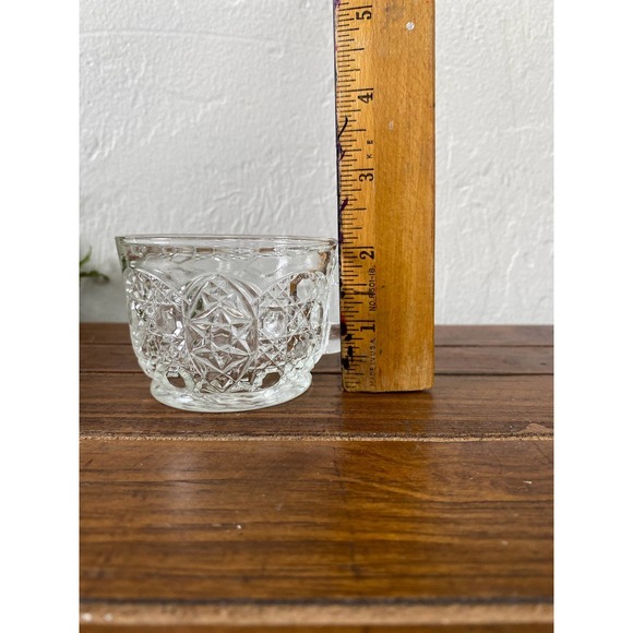 Set of Six Smith Glass Daisy and Button Clear Punch Cups - Picture 6 of 7